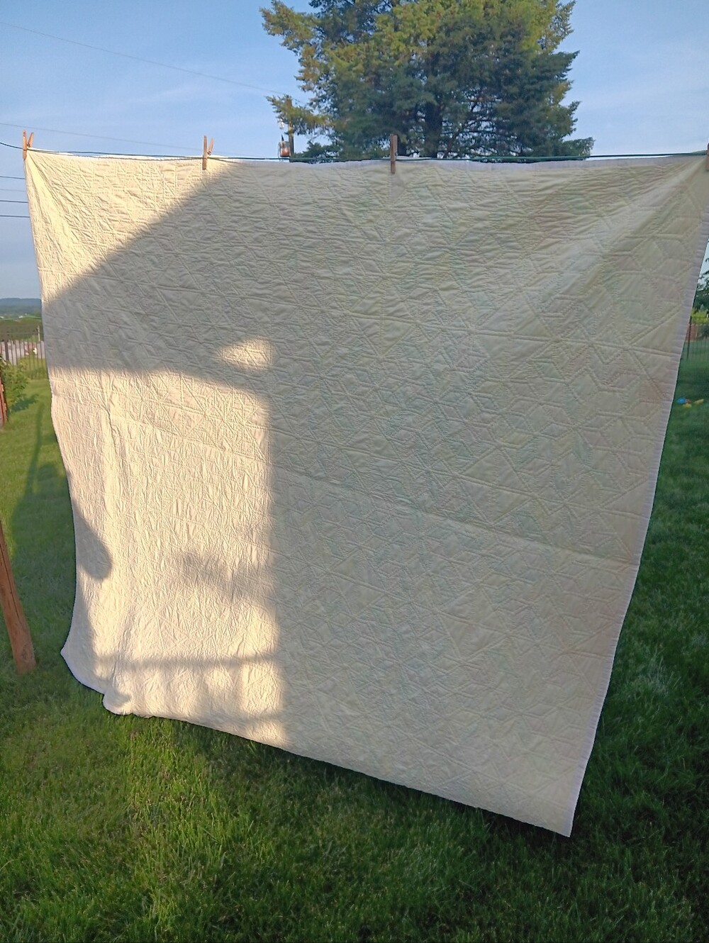 Antique Handstitched Pastel Patchwork Quilt - Picture 11 of 13
